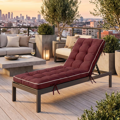 2 Pack 72x21 Inch Folding Chaise Lounge Cushion Quick Dry - Outdoor Sun Lounger Seat Pad with Shredded Foam for Patio Furniture, Deck Chairs, Poolside image 1