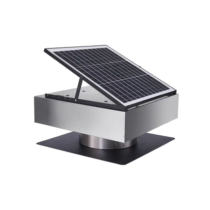 12" Stainless Steel Solar Roof Vent Fan,40W Tilt Adjustable Solar Panel,Dual Power 3-Speed Remote Attic Fan,1200 CFM,MPPT Controller Solar Ventilator for Attic,Garage,Greenhouse,Warehouse image 10