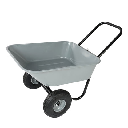 Two-wheeled cart, garden cart, 10-inch pneumatic wheels(gray) image 12