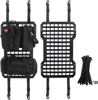 17935 Tactical Rigid MOLLE Panel Seat Cover with MOLLE Medical First Aid Kit & Portable Water Bottle Bag & Tactical Equipment Storage Pouches & 20 Fastening Tape(2 pcs) image 4