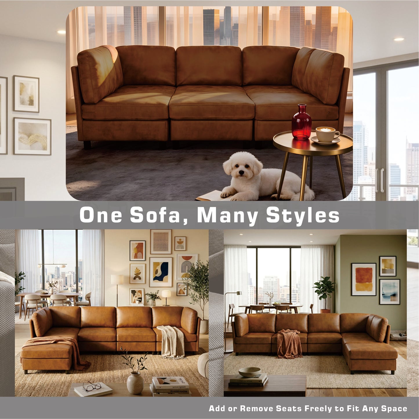 Modern Modular Corner Sofa Foil fabric Freely Configurable with image 2
