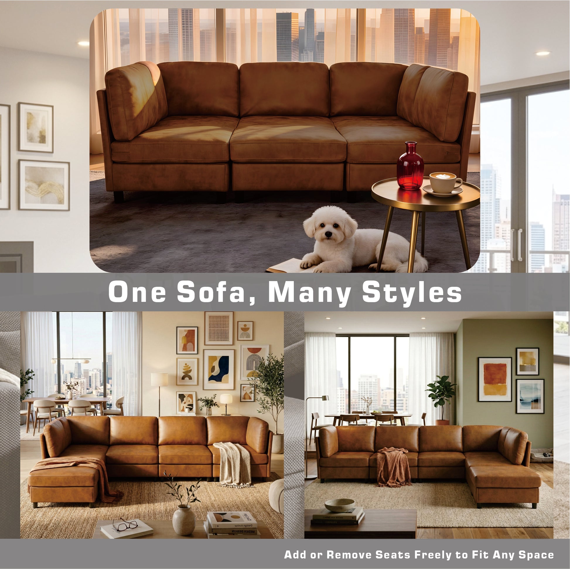 Modern Modular Corner Sofa Foil fabric Freely Configurable with image 2