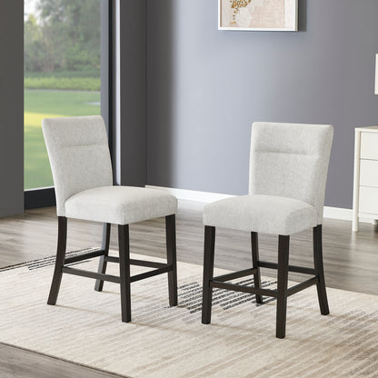 Cavira Modern Upholstered Counter Height Stools, Set of 2, Gray image 1