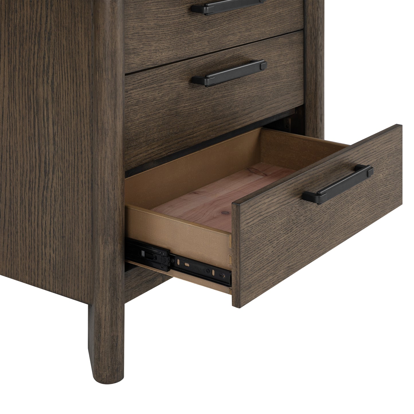 Dark Oak 3-Drawer Nightstand with USB image 5