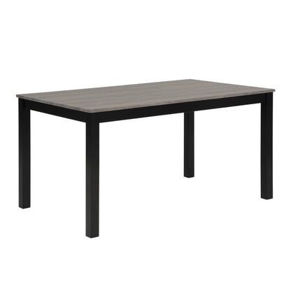 6-Piece Dining Table Set with Bench and Chairs, Dining Table Set for 6 with Bench, Wooden Dining Table Set for Kitchen, Dining Room, Light Grey & Black Two Tone image 10