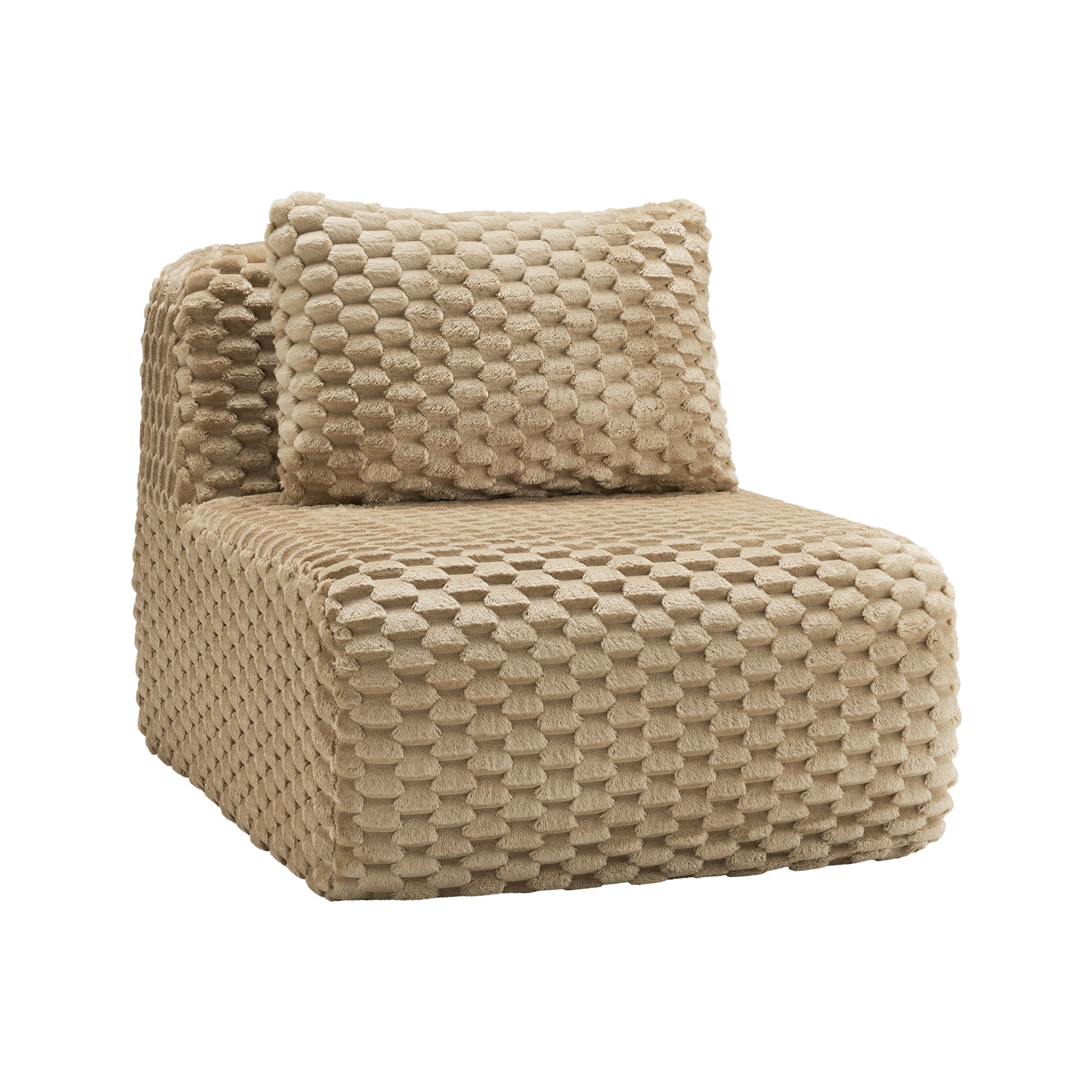 Armless Sofa W/Pillow Flannelette Fabric-Light Camel image 2