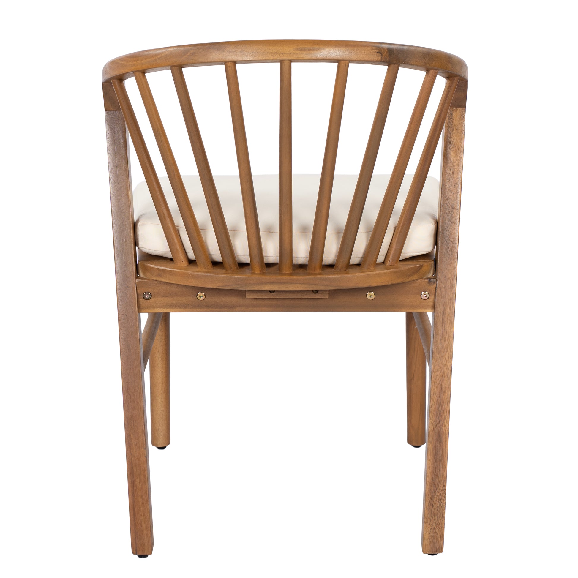 Outdoor Dining Chairs Set of 2, Acacia Wood Patio Chairs with Cream Washable Cushion,for Backyard, Poolside, Garden,Teak image 12