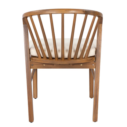 Outdoor Dining Chairs Set of 2, Acacia Wood Patio Chairs with Cream Washable Cushion,for Backyard, Poolside, Garden,Teak image 12