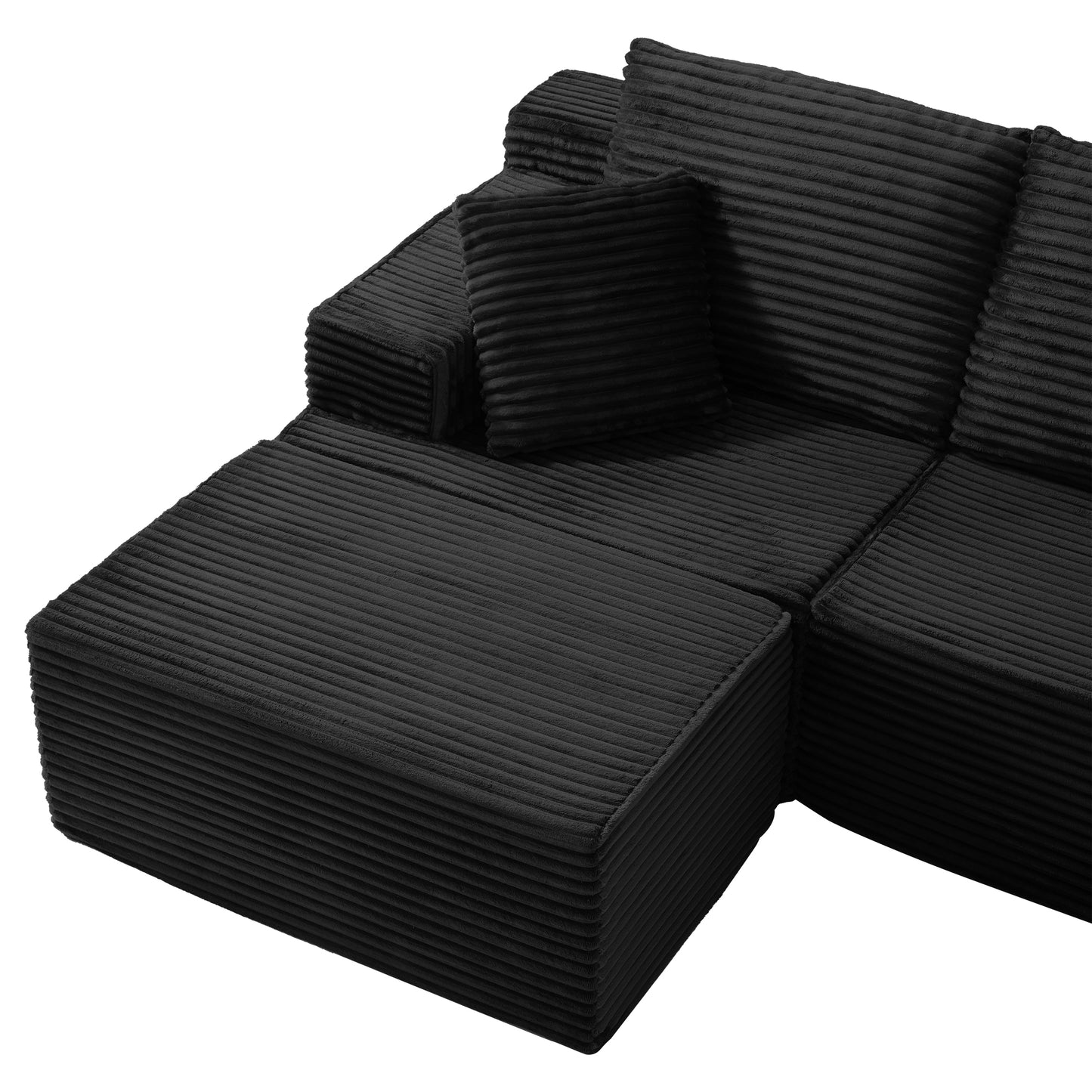Modular Sectional Couches for Living Room, Deep Seat Compression Sofa with High-Density Memory Foam, Boneless Upholstered Couch image 6