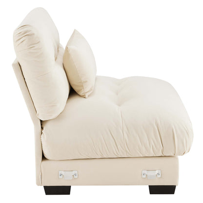 Milano Armless Sofa W/1 pillow - Cream image 2