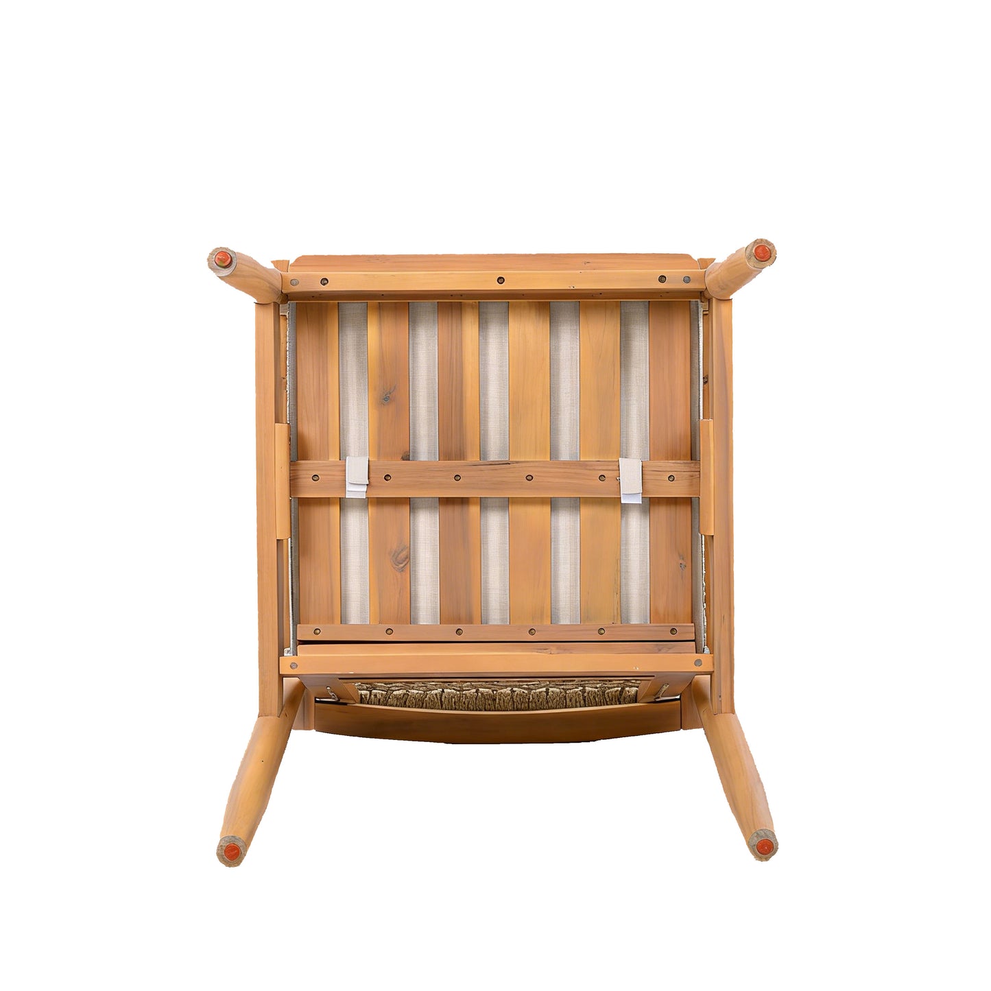 Outdoor Dining Chairs Set of 2, Acacia Wood Patio Armchair with Multi Brown Rope Design Back and Arms and Beige Washable Cushion,for Backyard, Poolside, Garden,Light teak image 12