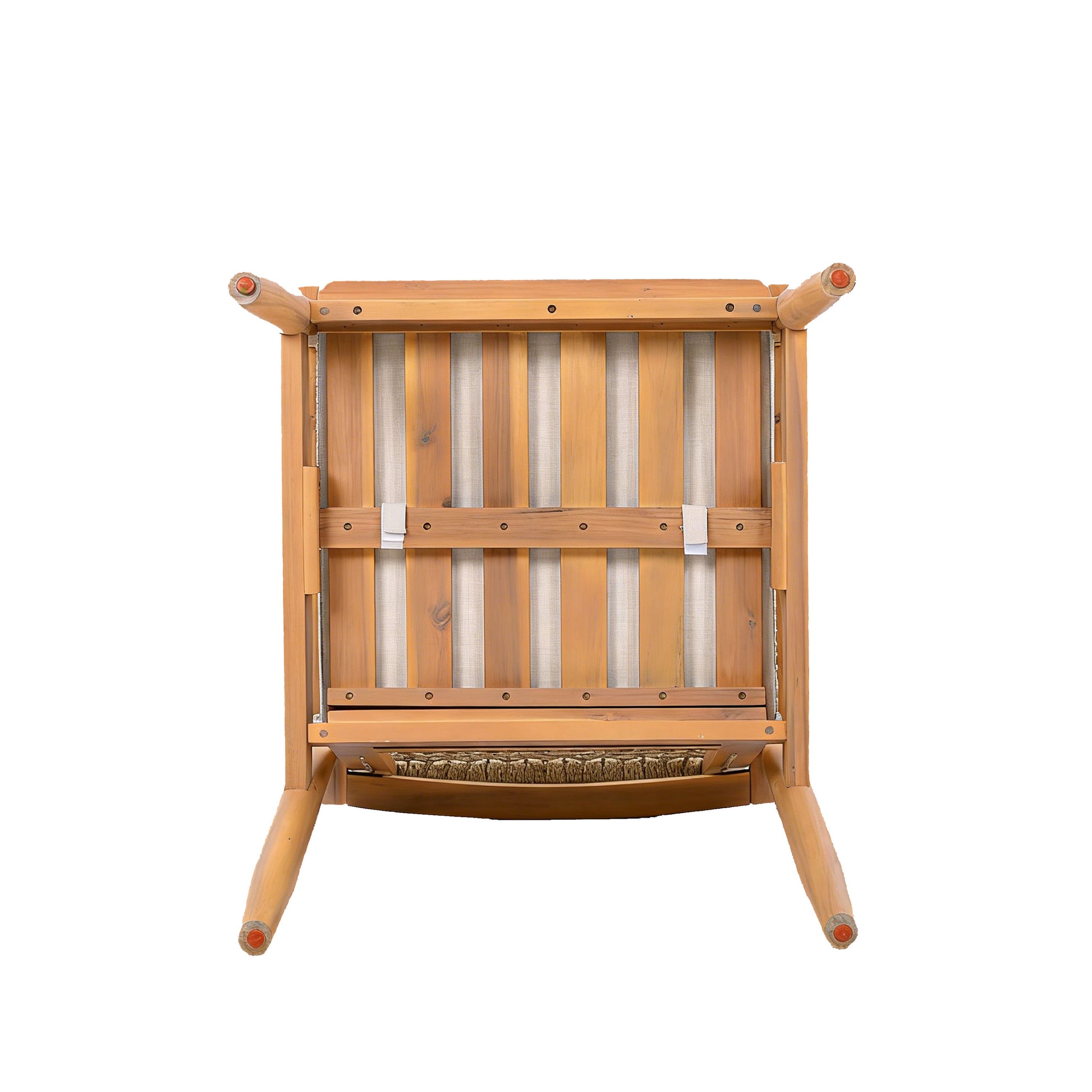 Outdoor Dining Chairs Set of 2, Acacia Wood Patio Armchair with Multi Brown Rope Design Back and Arms and Beige Washable Cushion,for Backyard, Poolside, Garden,Light teak image 12