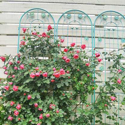 4 Pack Metal Garden Trellis 86.7" x 19.7" Rustproof Trellis for Climbing Plants Outdoor Flower Support Green image 7