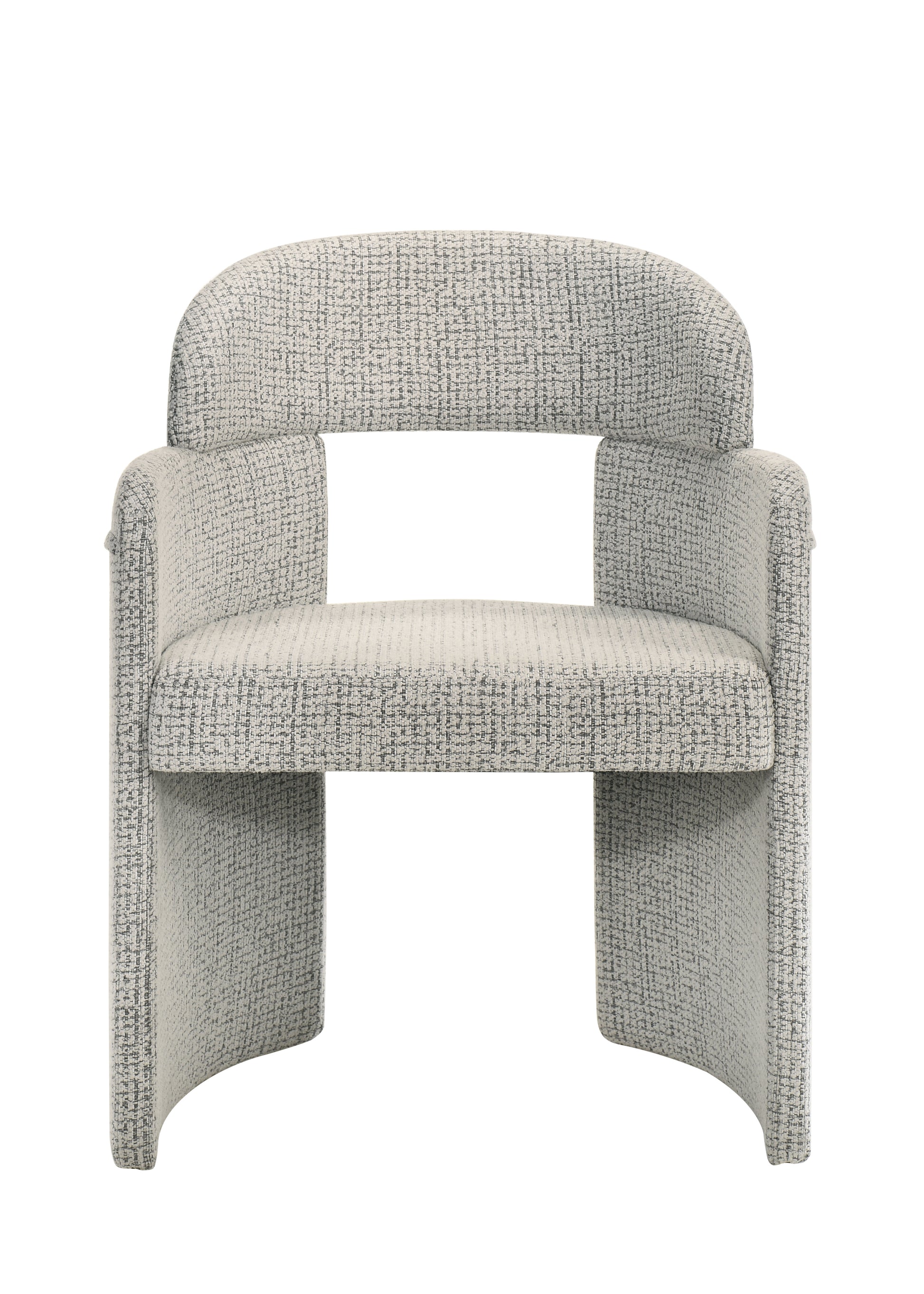 Kyree Ivory & Grey Chenille Arm Chair (Set of 2) image 3