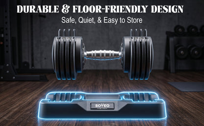 Adjustable Dumbbell Set, 10-in-1 25LB/55LB Adjustable Dumbbells with Lock System, Fast 1 Sec Adjustment, Non-Slip Grip & Storage Tray, Home Gym Workout Weights for Men Women image 2