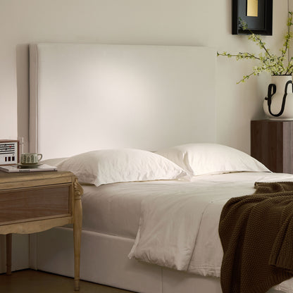 Lucas Tall Headboard Upholstered Bed / 52" High Headboard / Elegant Simplicity / No Box Spring Needed / Easy Assembly / Queen / Coconut Micro Suede image 4