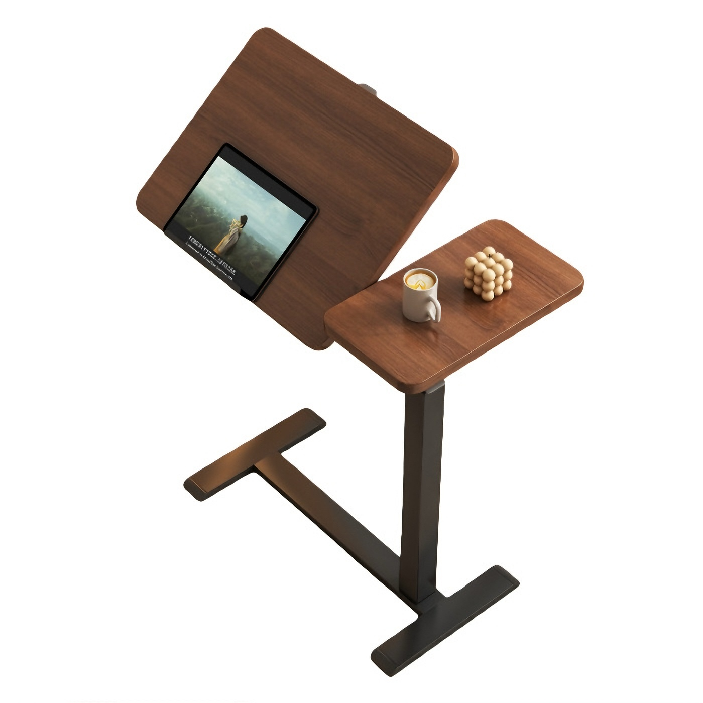 Mobile Adiustable Standing Desk, Walnut Color image 10