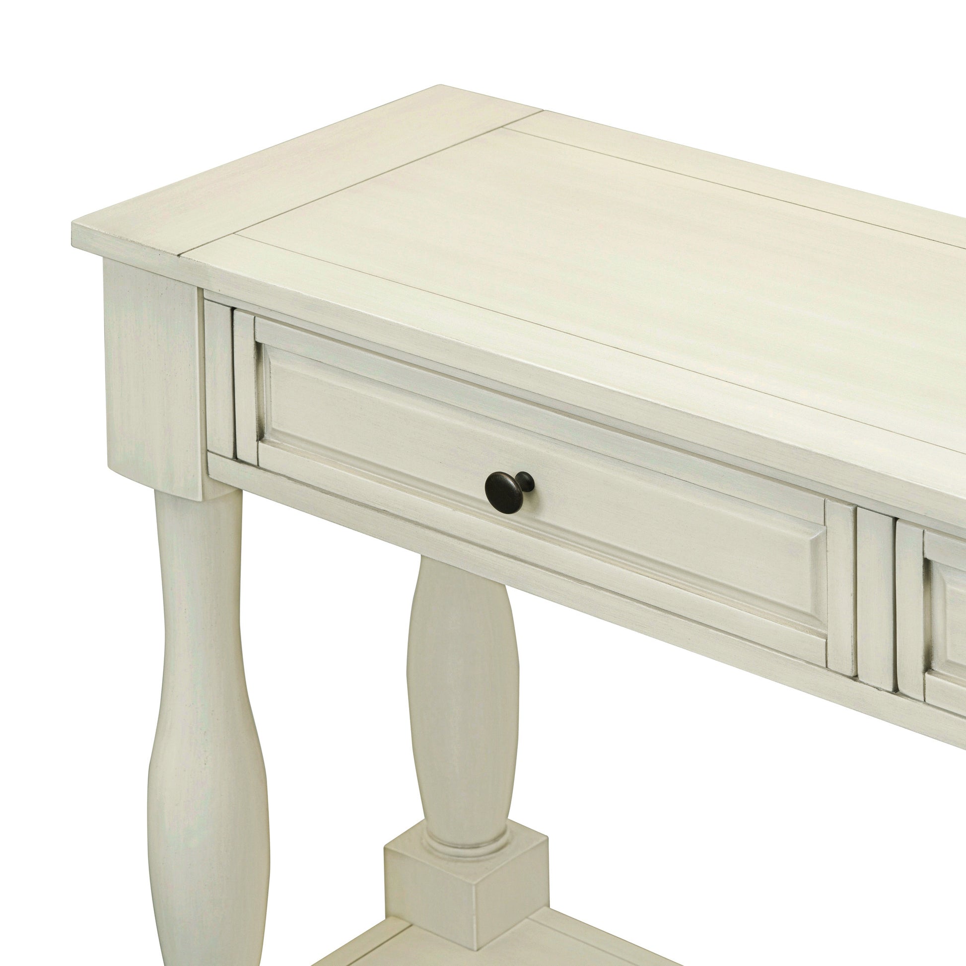 TREXM Console Table 63" Long Console Table with Drawers and Shelf for Entryway, Hallway, Living Room (Antique White, OLD SKU: WF314993AAK) image 5