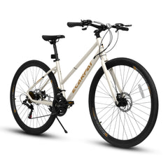 A28250 700Cx35 Road Bike with Aluminum Alloy Wheels, 21-Speed Gear System, Disc Brakes, Wide Tires – Ideal for Urban Commuting and Student Transportation