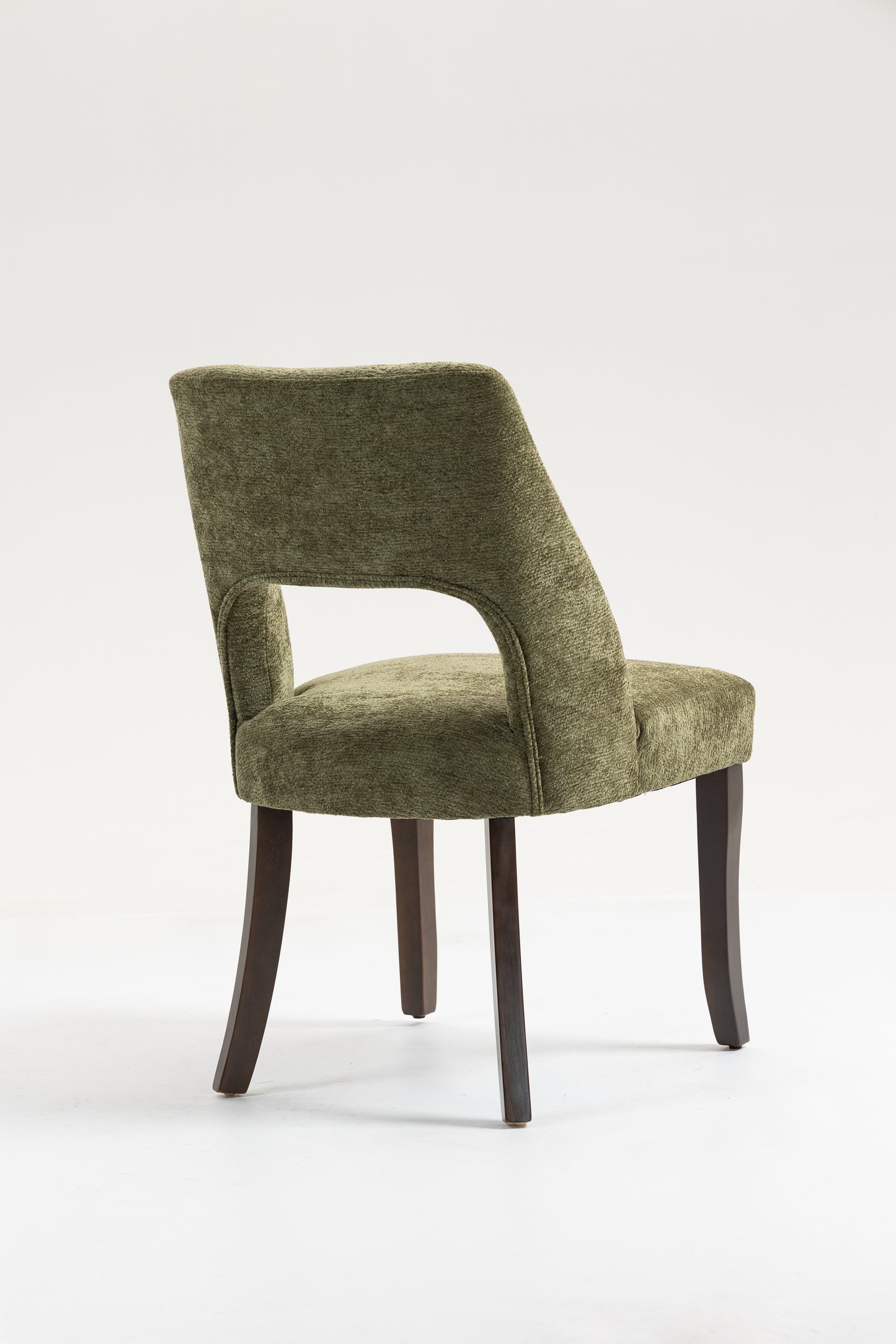 Dining Chair Set of 2,Upholstered Chenille Fabric Dining Chair Curved Solid Wood Legs, Elegant Tufted Club Dining Room Kitchen Room Dining Chair,Green image 11