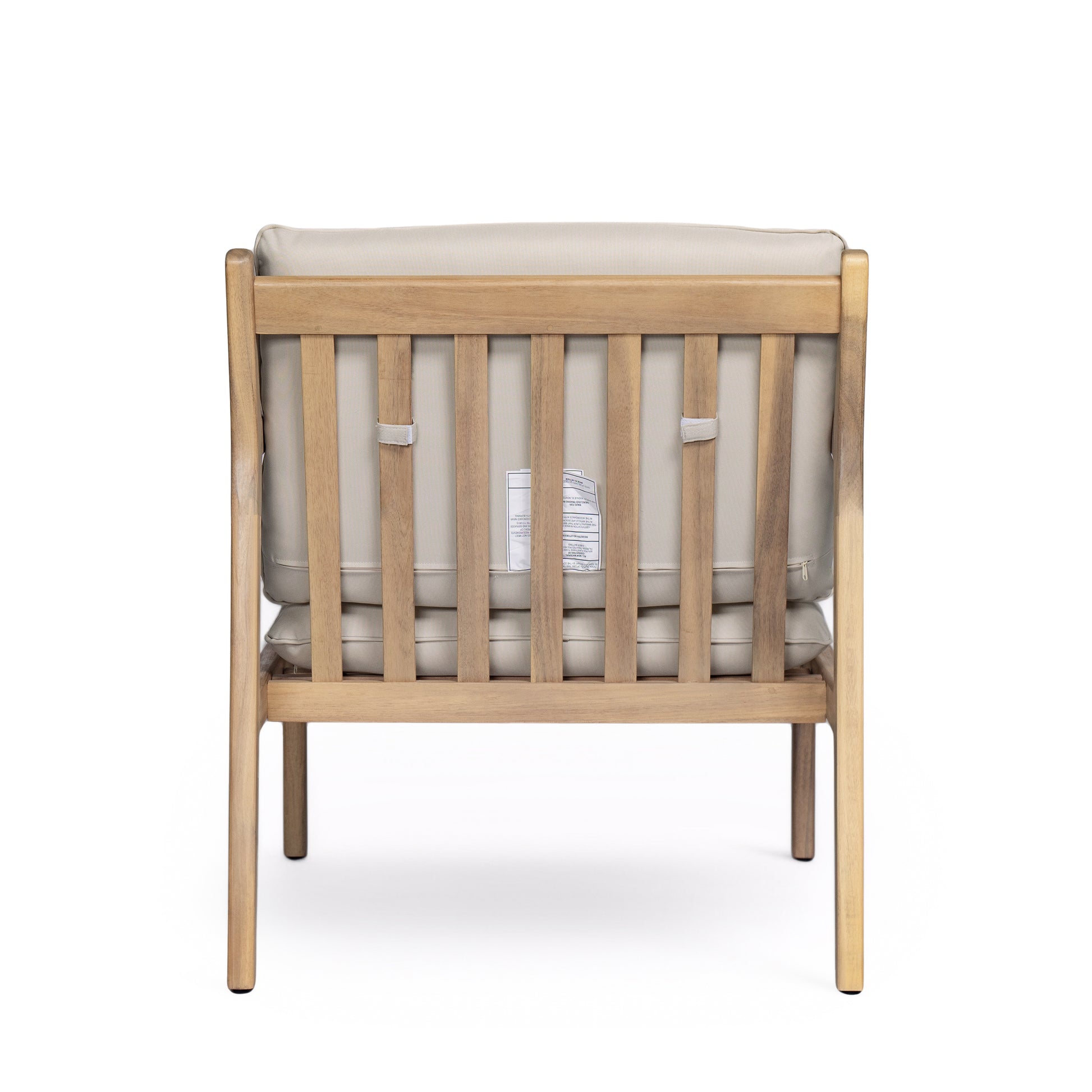 Outdoor Acacia Wood Armchair, Set of 2, Patio Club Chair with Cushions, Light Teak image 10