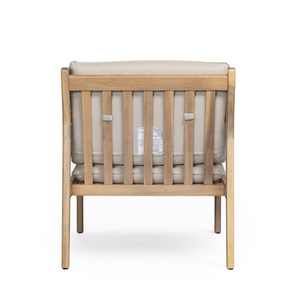 Outdoor Acacia Wood Armchair, Set of 2, Patio Club Chair with Cushions, Light Teak image 10