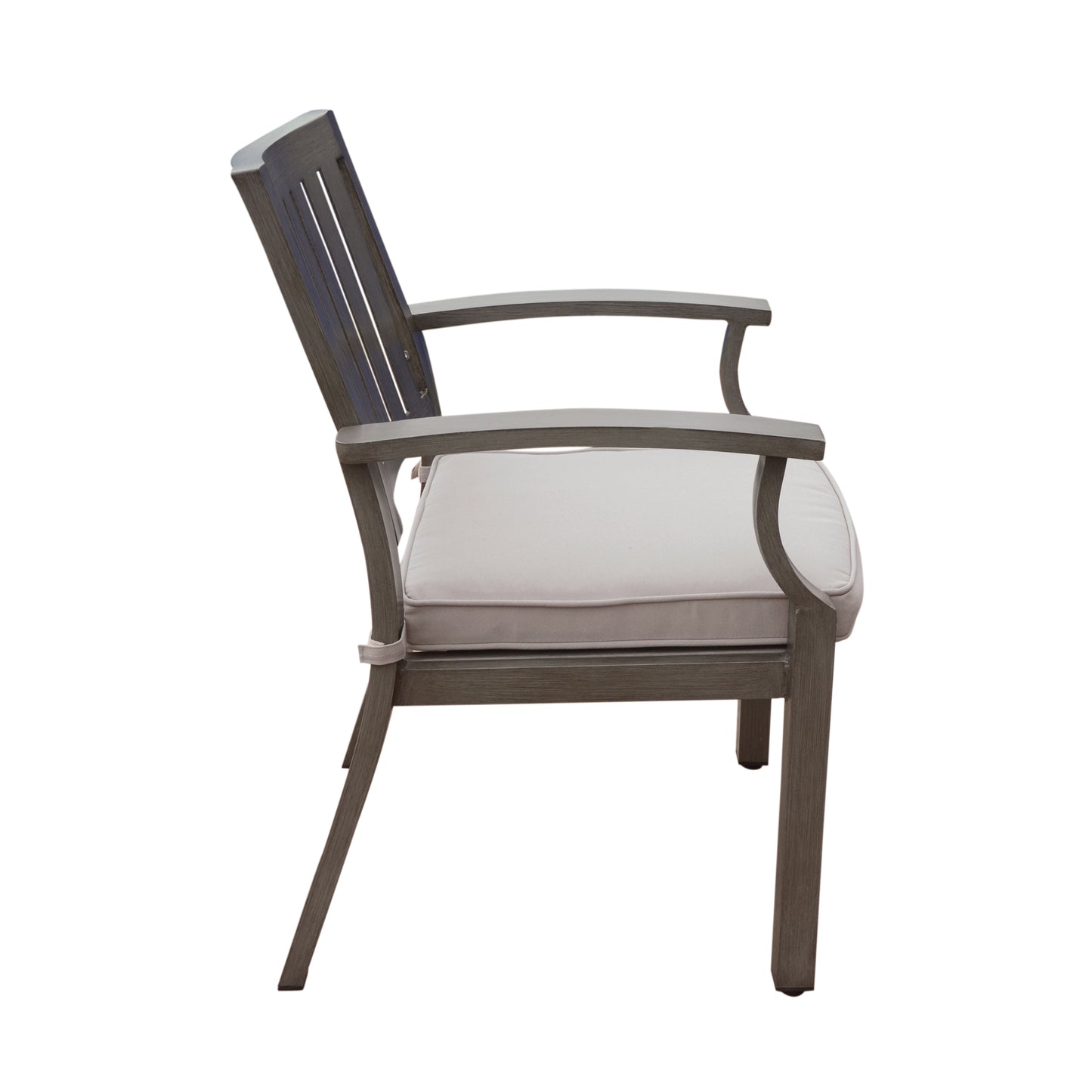 Outdoor Modern Aluminum Dining Chair with Cushion (Set of 2), Dark Gray and Silver image 6