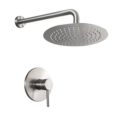 10-inch Round High Pressure Rain Wall Mount Concealed Shower Head whit Brass Shower Arm image 3
