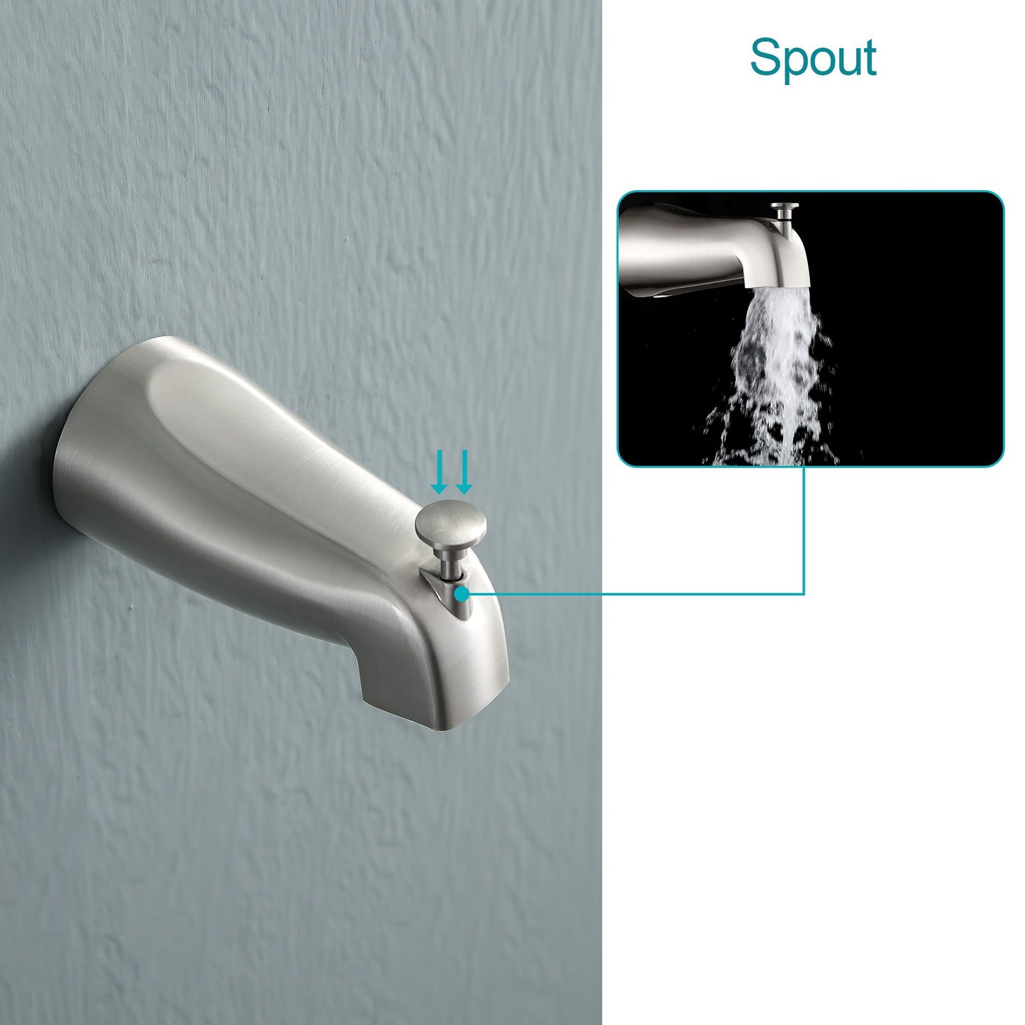 10 inch Wall Mount Concealed Round High Pressure Rainfall Shower Head with Brass Shower Arm and Shower Faucet Set image 6