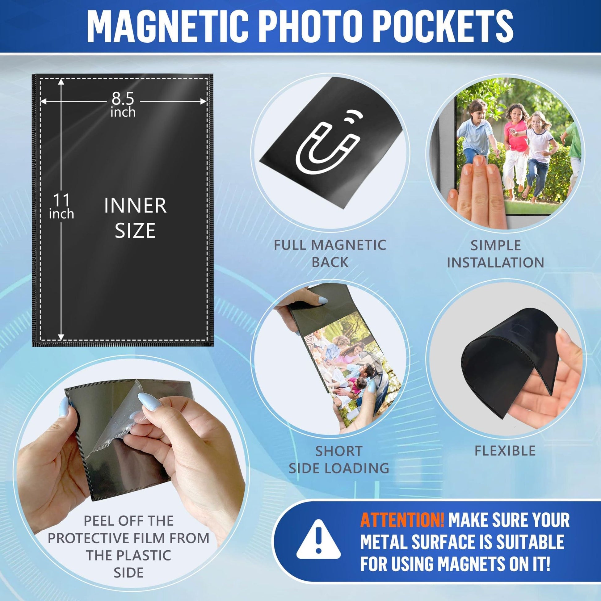 10 Pack Magnetic Frames 8.5x11 inch Magnetic Picture Frames for Fridge Magnetic Picture Frames for Refrigerator image 2