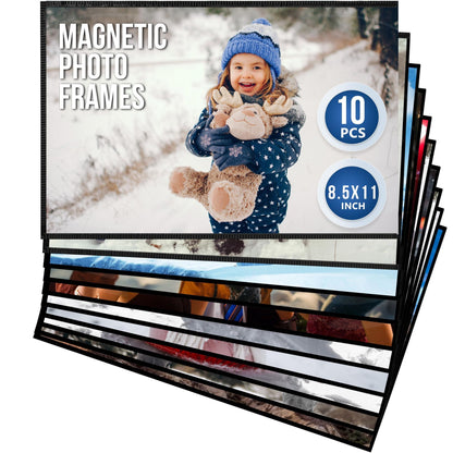 10 Pack Magnetic Frames 8.5x11 inch Magnetic Picture Frames for Fridge Magnetic Picture Frames for Refrigerator image 1