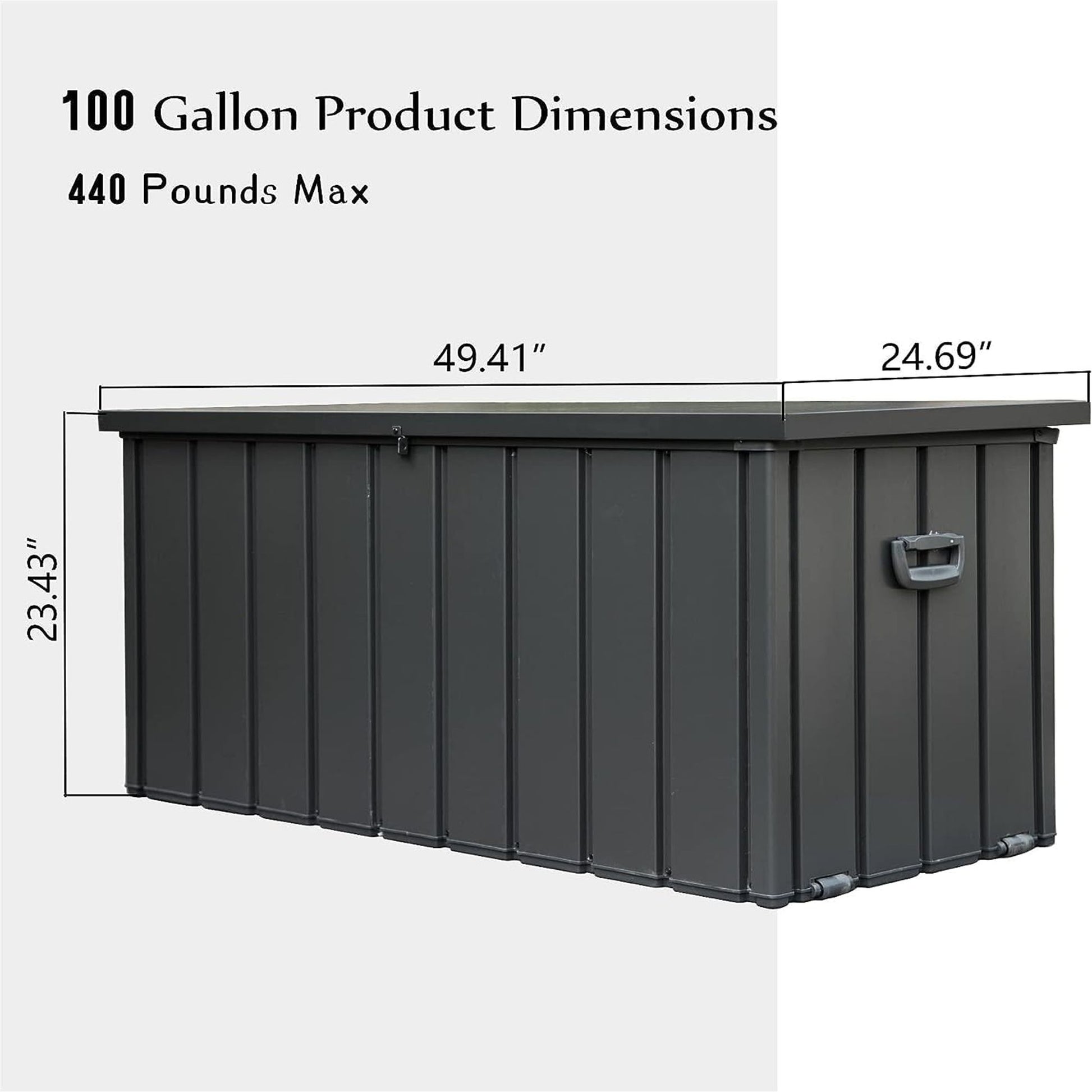 100 Gallon Outdoor Storage Deck Box Waterproof, Large Patio Storage Bin for Outside Cushions, Throw Pillows, Garden Tool image 6