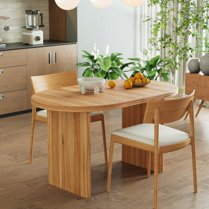 55.12"-70.87"Modern Extendable Dining Table with removable extension leaves,Mid-century modern style home table,Suitable for dining rooms, kitchens, and living rooms,Natural Walnut image 7