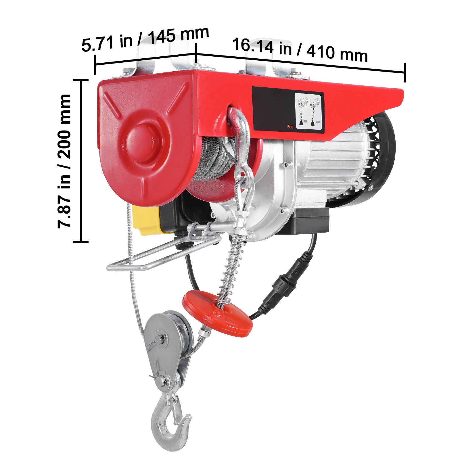 Electric Hoist Crane Winch 1760 lbs with 328 ft Wireless Remote Control image 2