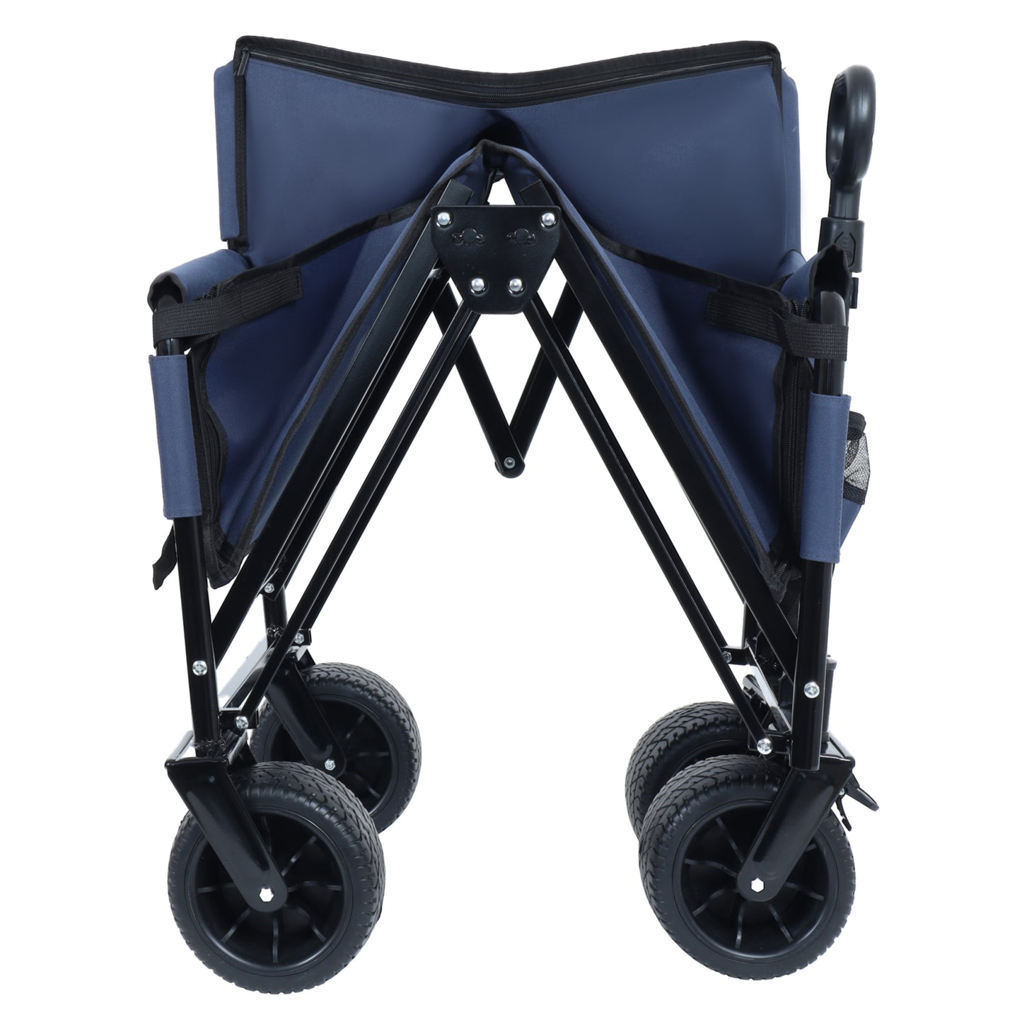 3-in-1 Folding Wagon Cart with Bench Seat & Storage, patent protection- Includes 1 ice pack, 500lbs Heavy-Duty, 180L Capacity All-Terrain Wheels for Camping, Beach, Sports, Garden, dark blue image 3
