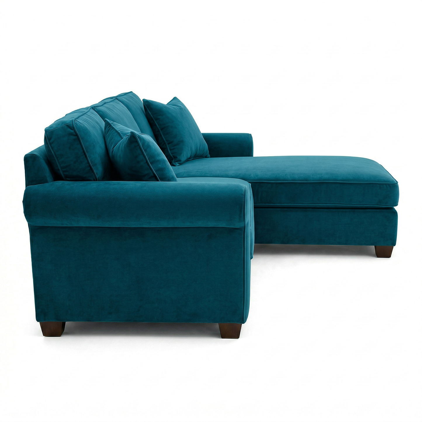 Irlanda Sectional – Made in USA, Custom Fabric Options, L-Shaped Sectional Wholesale Sectional Furniture - Velvet Antique Peacock - Velvet image 4