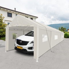 Carport, 10×20 Heavy Duty Portable Carport Garage Tent for Outdoor Storage Shelter white