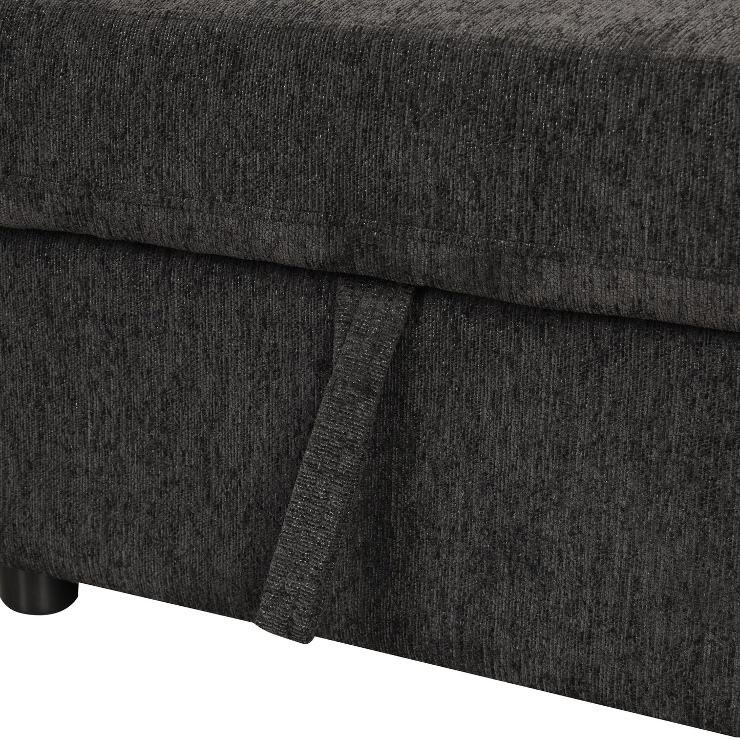 108.6" U-shaped Sectional Sofa Pull out Sofa Bed with Two USB Ports, Two Power Sockets, Three Back Pillows and a Storage image 5