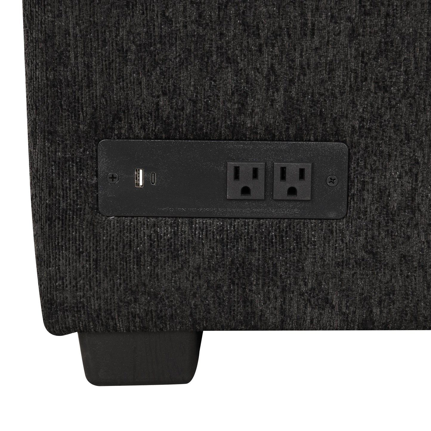 108.6" U-shaped Sectional Sofa Pull out Sofa Bed with Two USB Ports, Two Power Sockets, Three Back Pillows and a Storage image 4