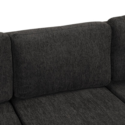 108.6" U-shaped Sectional Sofa Pull out Sofa Bed with Two USB Ports, Two Power Sockets, Three Back Pillows and a Storage image 1
