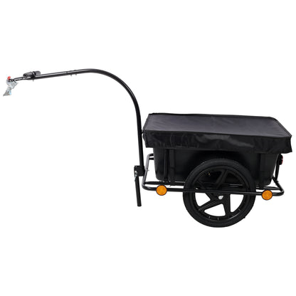 Bike Cargo Trailer with Support Bar, 900D PVC Waterproof Cover, Removable Box, Utility Bike Wagon Trailer for Shopping Camping and Outdoor Activities image 2