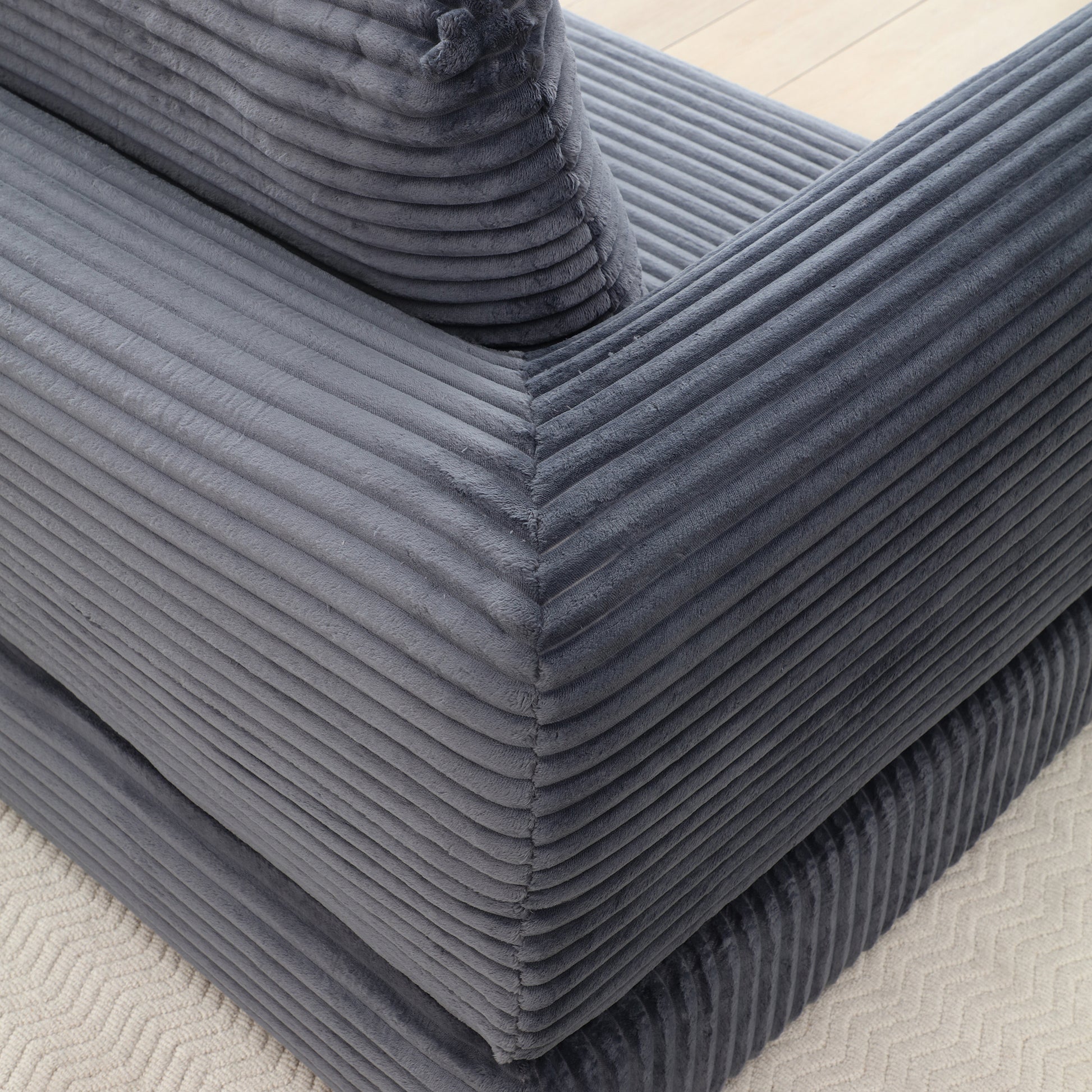 2-in-1 Folding Convertible Sofa Bed, Modern Corduroy Sleeper Couch with 2*pillows, Futon Modular Upholstered Boneless Sofa with Pull-Out Bed,Folding Floor Modular Couch for Living Room Grey image 5