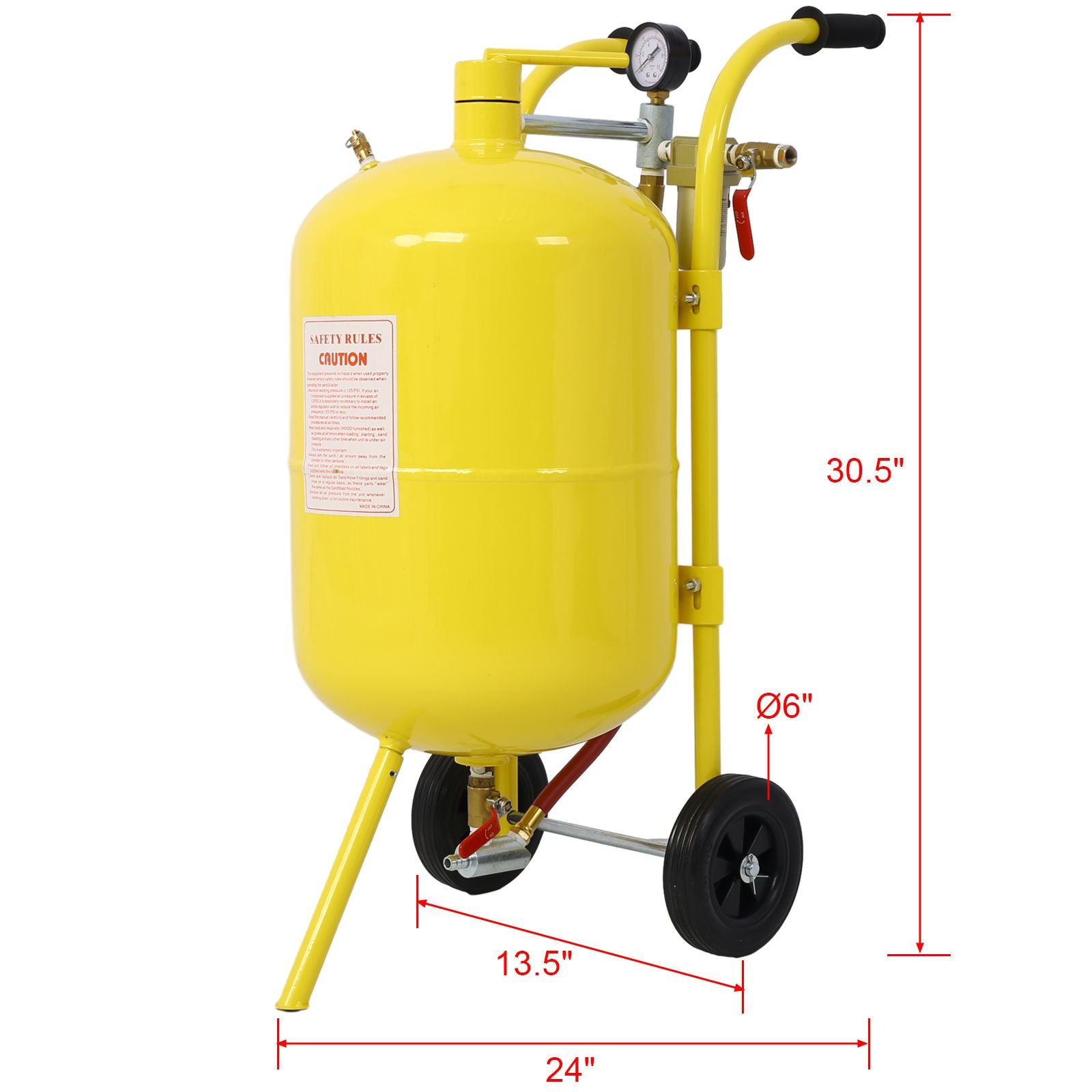 10Gal Pot Sandblaster, 125 Psi Pressure Sand Blasting Complete Kit for Paint, Stain, Rust Removal and Special Surface Tr image 5