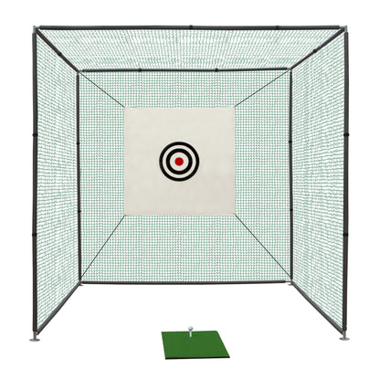 10X10X10FT Golf Practice Net Cage w/ Metal Frame Hitting Net Kit Indoor Outdoor image 10