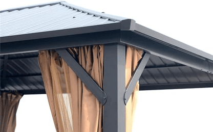 10x12 Hardtop Metal Gazebo,Heavy Duty Pergola with Mosquito Nets&Galvanized Steel,Sturdy Outdoor Canopies Tent,Suitable  image 6