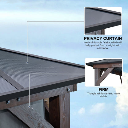 10x13FT Gazebos-Double Roof Sunshade (Wooden Legs)- kk outdoor image 2