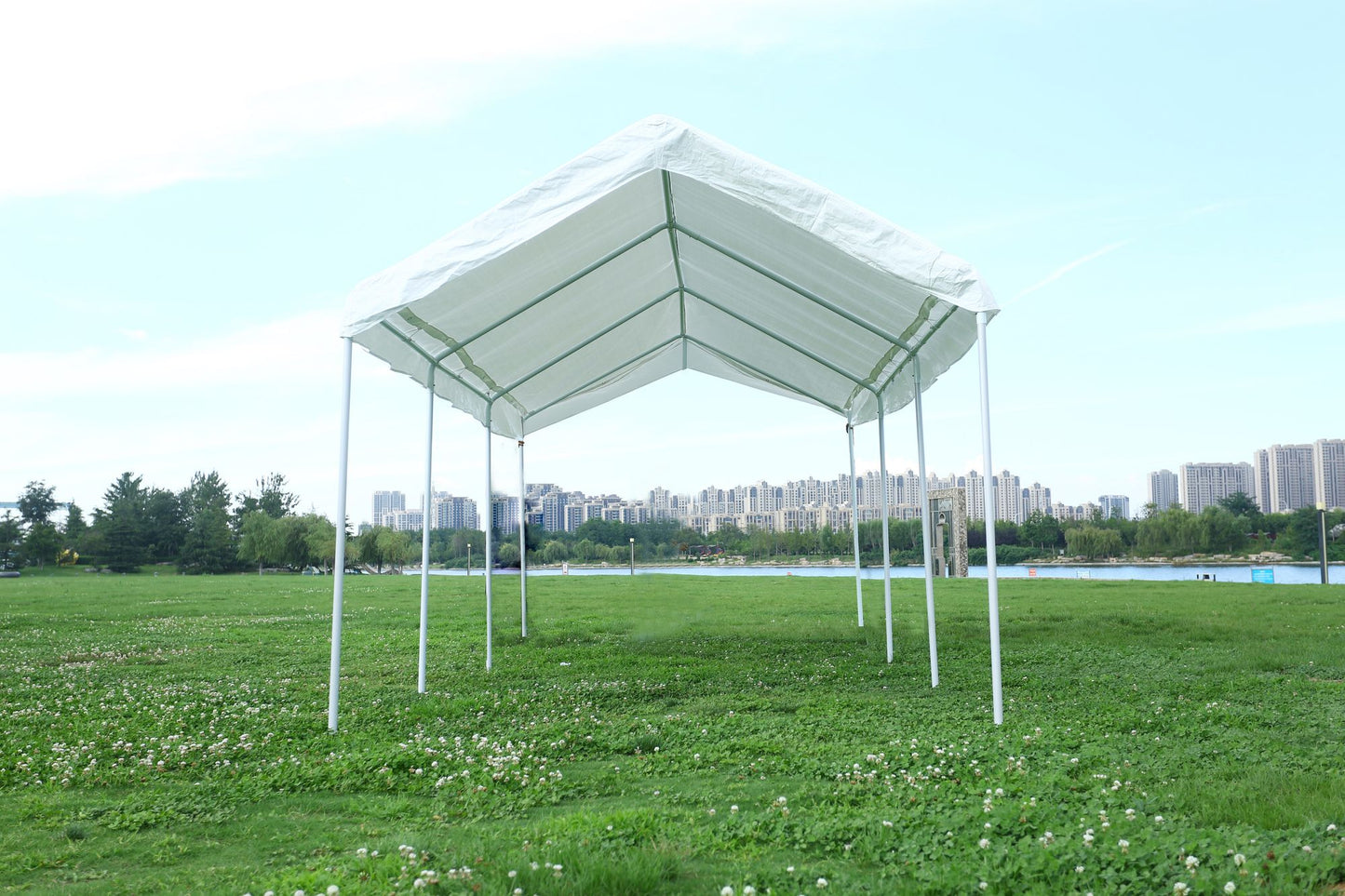 10'x20' Heavy Duty Carport Gazebo, Canopy Garage, Car Shelter with windows image 14