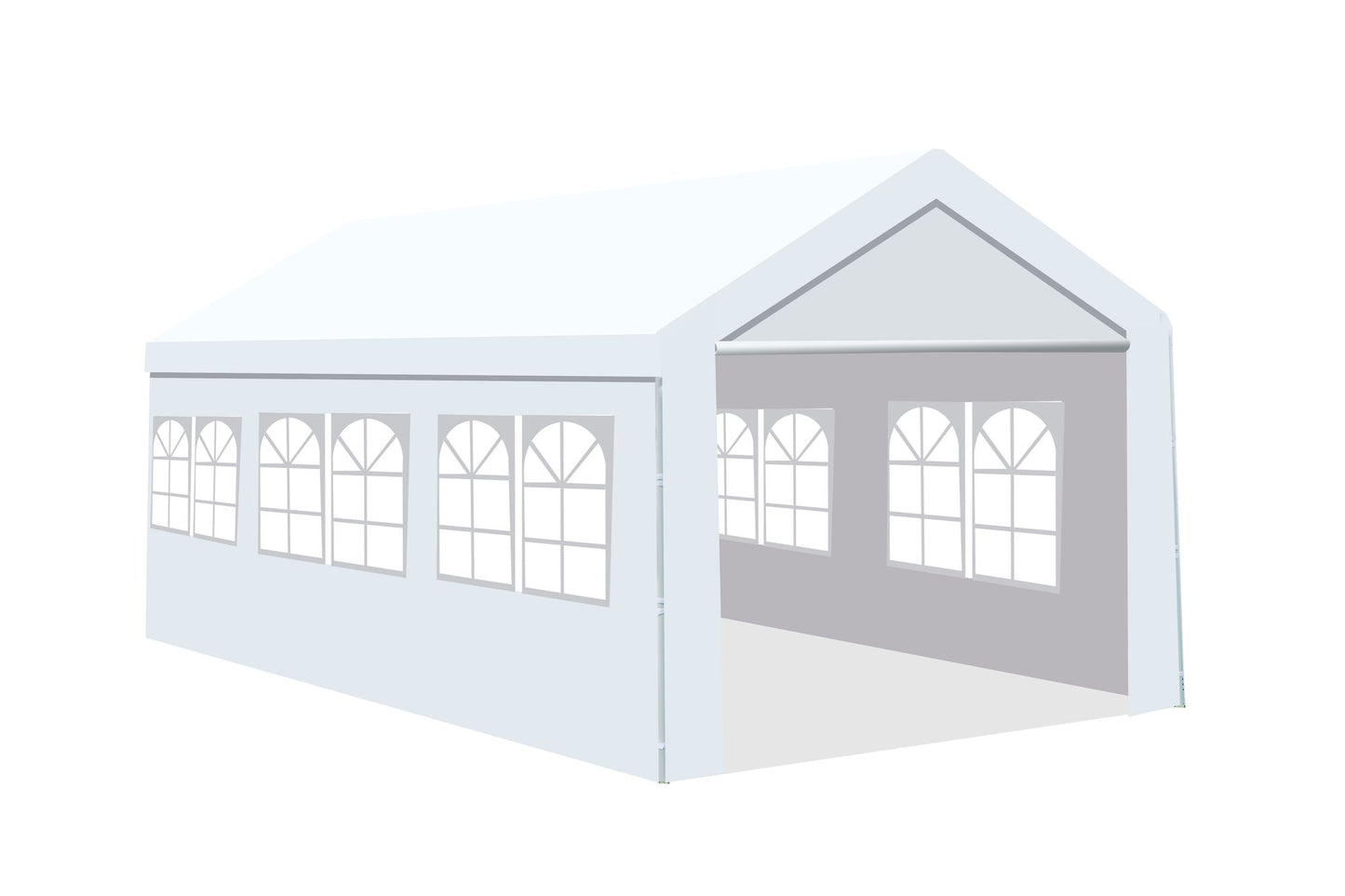 10'x20' Heavy Duty Carport Gazebo, Canopy Garage, Car Shelter with windows image 7
