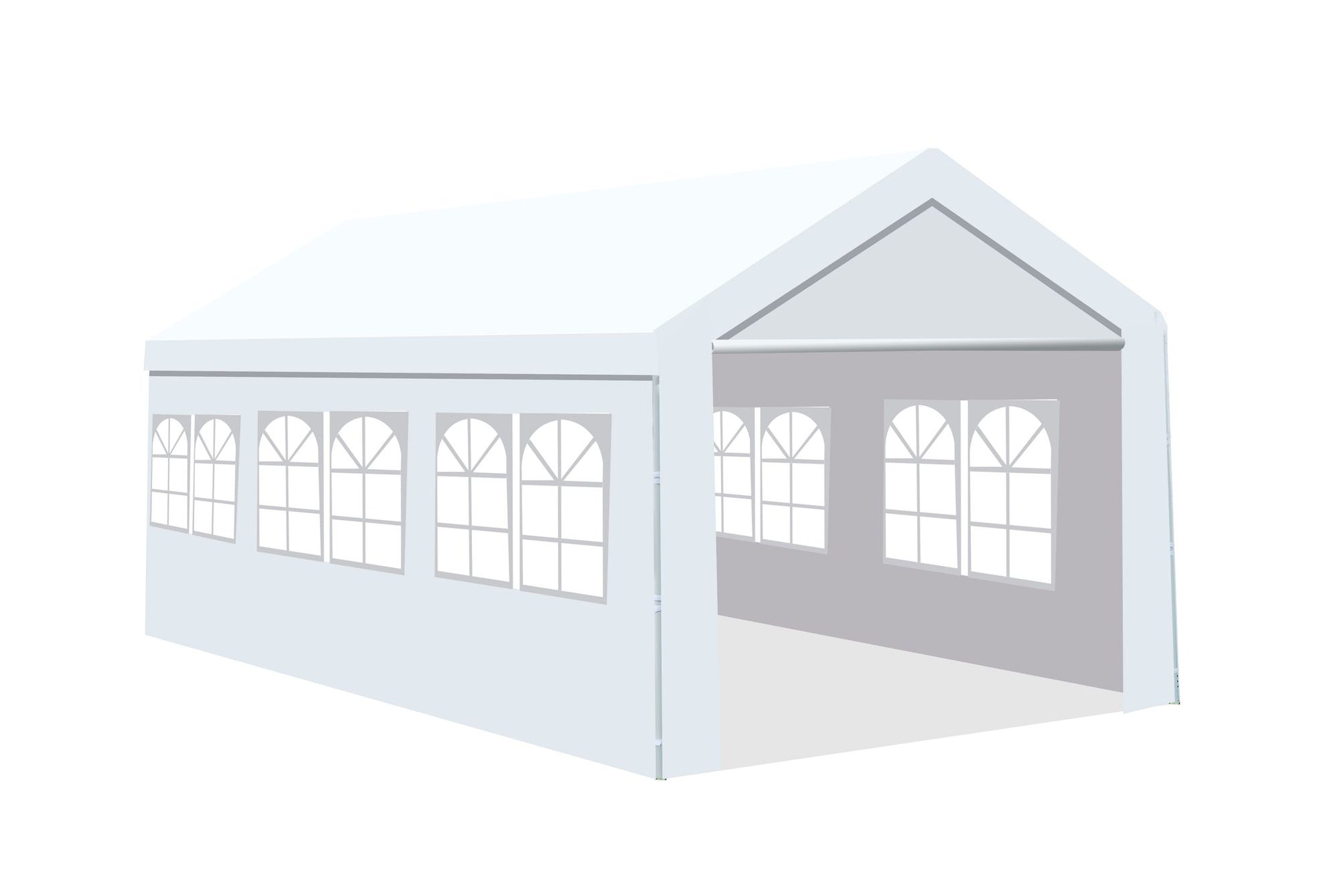 10'x20' Heavy Duty Carport Gazebo, Canopy Garage, Car Shelter with windows image 7