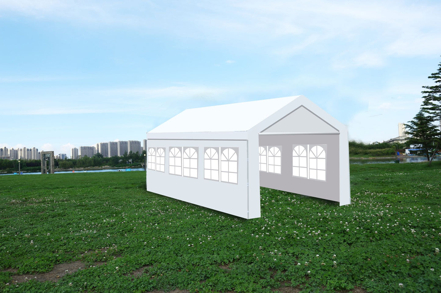 10'x20' Heavy Duty Carport Gazebo, Canopy Garage, Car Shelter with windows image 1